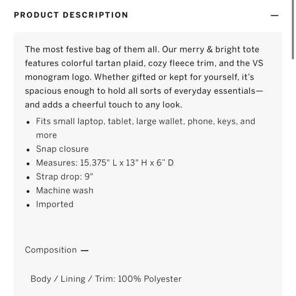 Victoria Secret plaid tote - Picture 11 of 11